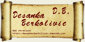Desanka Berkolivić vizit kartica